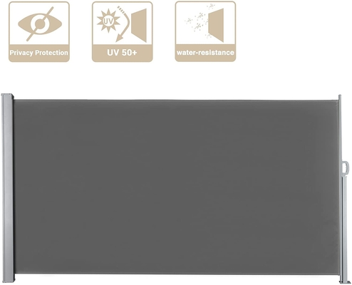 Eisen-Seitenmarkise 1.6*3m dunkles Grey Polyester, Privatleben-Schirm für Garten