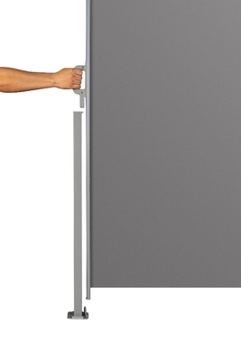 Eisen-Seitenmarkise 1.6*3m dunkles Grey Polyester, Privatleben-Schirm für Garten