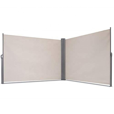 Seitenmarkise, voller Aluminiumrahmen, 160x600 cm, Beige, Polyester, für Garten