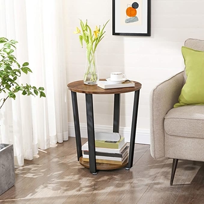 Runder Beistelltisch-Seiten-Tabelle NightStand 2 Reihen für Couch Sofa Bed Living Room