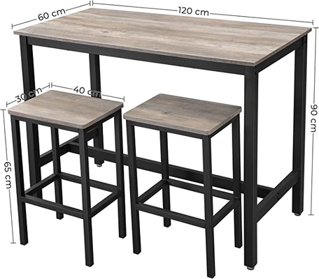 Tabelle stellte mit der 2 Stuhl-Küchenarbeitsplatte mit Barhocker-Küchentisch und Küchen-Stuhl-Industriedesign ein