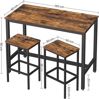 Tabelle stellte mit der 2 Stuhl-Küchenarbeitsplatte mit Barhocker-Küchentisch und Küchen-Stuhl-Industriedesign ein