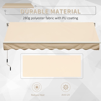 Wasserdichte UV-beständige faltende Arm-einziehbare Markise im Freien für Terrasse, 300*250cm, beige