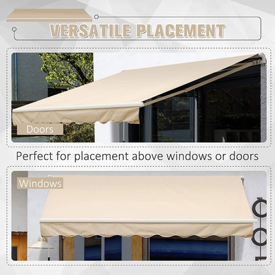 Wasserdichte UV-beständige faltende Arm-einziehbare Markise im Freien für Terrasse, 300*250cm, beige