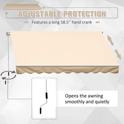 Wasserdichte UV-beständige faltende Arm-einziehbare Markise im Freien für Terrasse, 300*250cm, beige