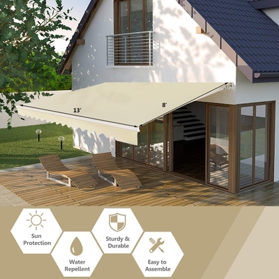 Wasserdichte UV-beständige faltende Arm-einziehbare Markise im Freien für Terrasse, 300*250cm, beige