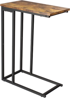 C-förmiger Imbiss-Tabellen-tragbarer Laptop-Halter-Tabellen-Sofa Side Table Wood Look-Akzent, Raumersparnis im Wohnzimmer-Schlafzimmer