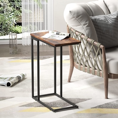 C-förmiger Imbiss-Tabellen-tragbarer Laptop-Halter-Tabellen-Sofa Side Table Wood Look-Akzent, Raumersparnis im Wohnzimmer-Schlafzimmer