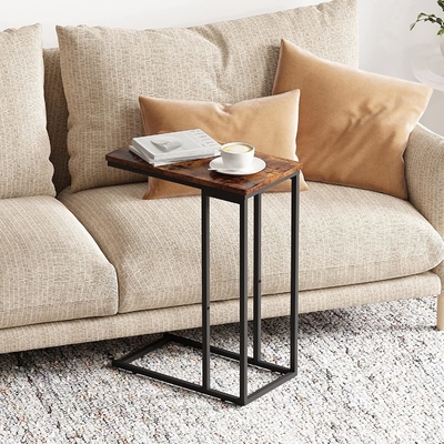 C-förmiger Imbiss-Tabellen-tragbarer Laptop-Halter-Tabellen-Sofa Side Table Wood Look-Akzent, Raumersparnis im Wohnzimmer-Schlafzimmer