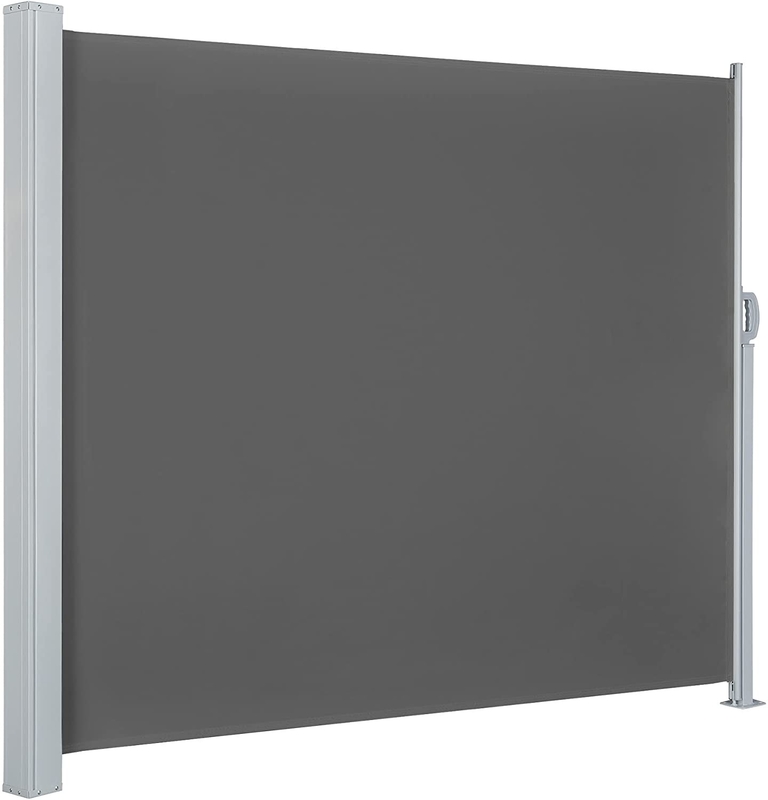 Eisen-Seitenmarkise 1.6*3m dunkles Grey Polyester, Privatleben-Schirm für Garten